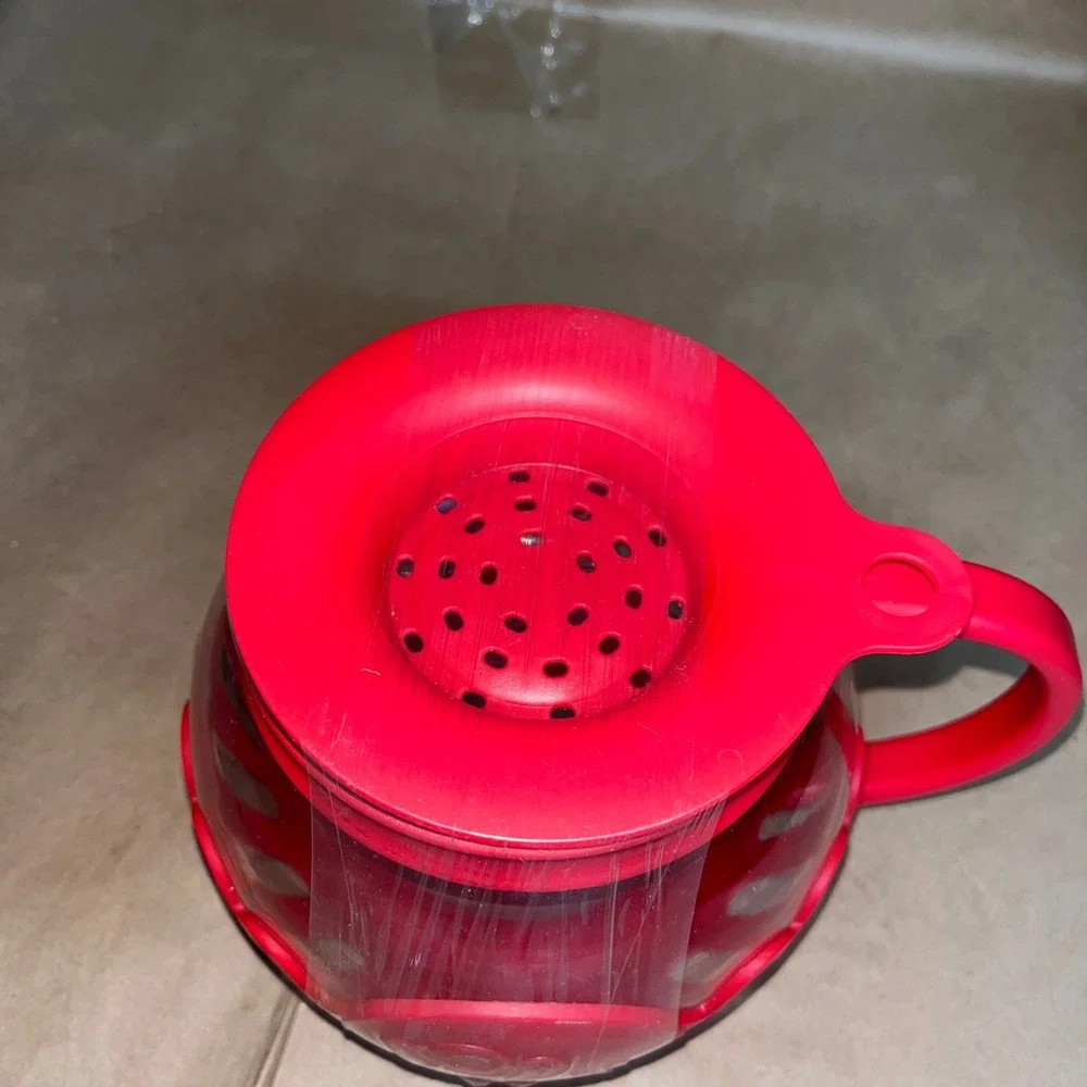 Ecolution Micro-Pop Glass‎ Microwave Popcorn Popper 1.5 Quart Red
